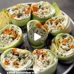 High Protein Chicken Salad Cucumber Rolls