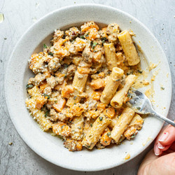 Creamy Squash &amp; Sausage Pasta