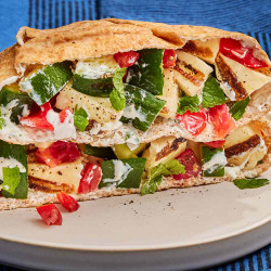 Grilled Zucchini &amp; Halloumi Pitas