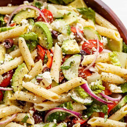 Lemon Herb Mediterranean Pasta Salad