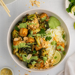Sheet Pan Tofu And Broccoli With Green Goddess Sauce