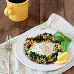 Lemony Egg In A Spinach-chickpea Nest