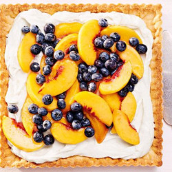 Peach And Blueberry Tart With Cream Cheese Filling