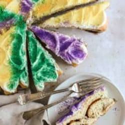 Soft And Moist Mardi Gras King Cake