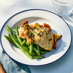 Sheet-pan Mojo Chicken With Green Beans &amp; Potatoes Is Packed With 32 Grams Of Protein