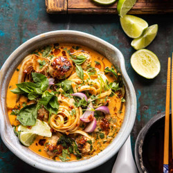 Weeknight Thai Chicken Meatball Khao Soi.