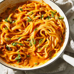 Stir-fried Udon With Bacon, Parmesan &amp; Gochujang
