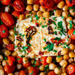 Baked Feta With Tomatoes And Chickpeas