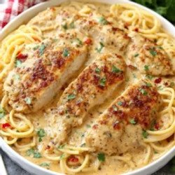 Garlic Parmesan Chicken Spaghetti In Spicy Cajun Cream Sauce