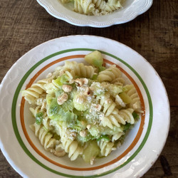Fusilli With Leek, Potato, Parmesan And Hazelnuts