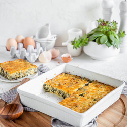 Kale Casserole With Mushrooms And Cheddar