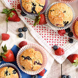 Mixed Berry Cream Cheese Muffins