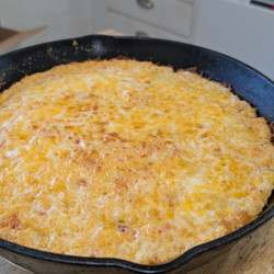 Cornbread with cheese and peppers
