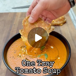 One Tray Tomato And Pepper Soup With A Cheese Toastie