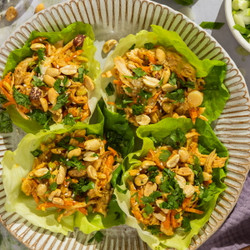 Crunchy Peanut Chicken Lettuce Wraps