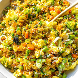 Vegetable Fried Rice (with Cottage Cheese And Eggs)