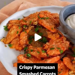 Crispy Parmesan Ranch Smashed Carrots