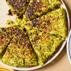 Courgette and leek ijeh (Arabic frittata)
