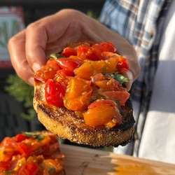 Charred Tomato Bruschetta