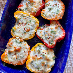 Cheesy Spanakopita Stuffed Peppers (low Carb)