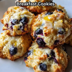 Blueberry Lemon Cottage Cheese Breakfast Cookies