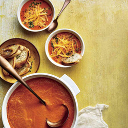 Roasted Tomato Soup With Cheddar Cheese