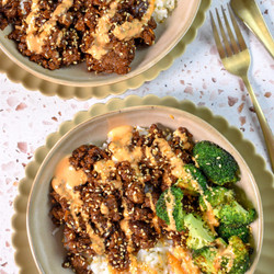 Crispy Beef Rice Bowls