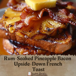 Rum-soaked Pineapple Bacon Upside-down French Toast
