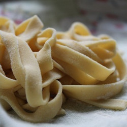 Homemade Chickpea Flour Pasta With Zesty Leek &amp; Tomato Sauce