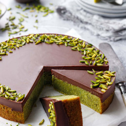 Flourless Pistachio Cake With Chocolate Ganache