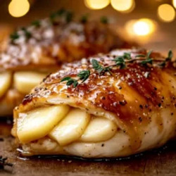 Maple Mustard Glazed Chicken Breast Stuffed With Brie &amp; Apple