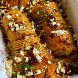 Hasselback Butternut Squash With Feta