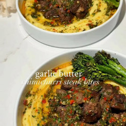 Garlic Butter Chimichurri Steak Bites ✨