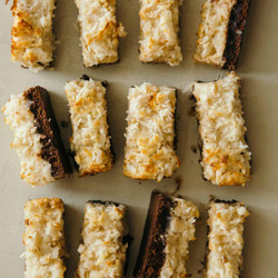 Coconut + Peanut Butter Brownie Bars
