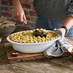 Vegan - Aubergine, Courgette And Mushroom Bake With Potato And Truffle Mash Topping