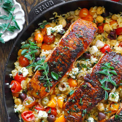 Mediterranean Salmon (30-minute, One-pan Meal)