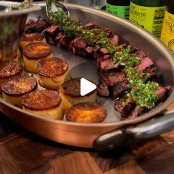 Grilled Wagyu Skirt Steak With Chimichurri And Fondant Potatoes