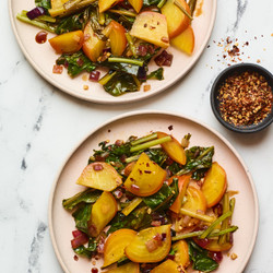 Sautéed Beet Greens With Roasted Beets