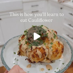 Whole Roasted Cauliflower With Lemon Tahini Sauce