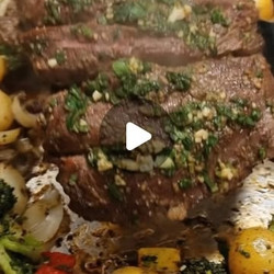 Sheet Pan Garlic Butter Steak &amp; Veggies