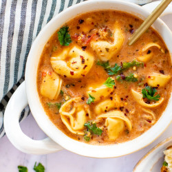 Slow Cooker Vegan Tortellini Soup