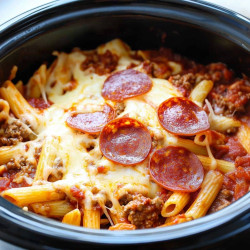 Crockpot Pizza Casserole