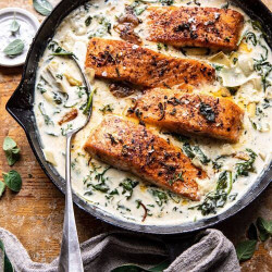 Creamy Spinach And Artichoke Salmon