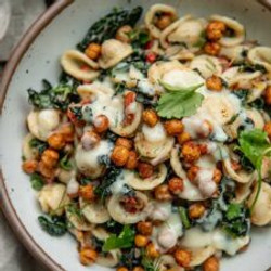 Marinated Kale Pasta Salad With Maple Mustard Dressing