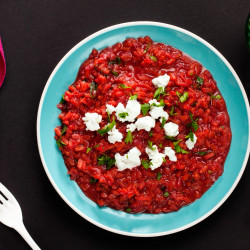 Beet Risotto With Goat Cheese