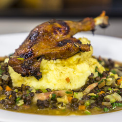 Duck Confit With Spiced Lentils
