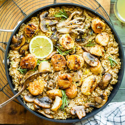 Mushroom Risotto With Scallops