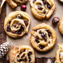 5 Ingredient Cranberry Brie Cinnamon Puff Pastry Swirls.