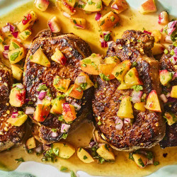Honey-glazed Pork Chops With Peach Salsa