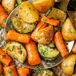 Garlic Herb Roasted Potatoes Carrots And Zucchini
